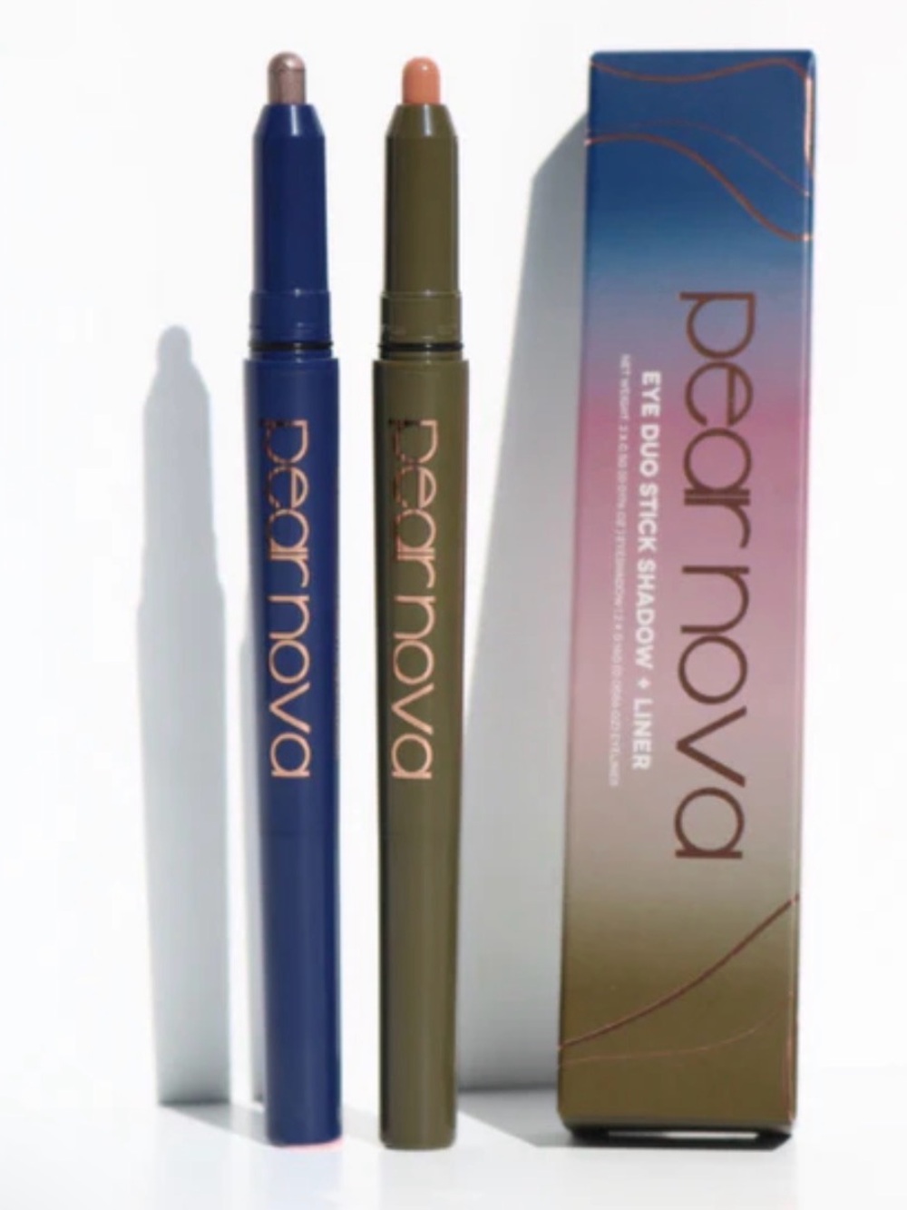 Pear Nova Eye Duo Stick Eyeshadow
 & Liner Colors Azurite and Unakite